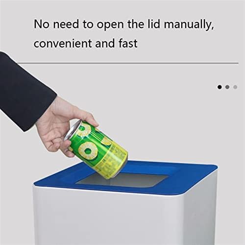 Outdoor Trash Cans White Combined Trash Can Large-Capacity Square Sorting Trash Can Outdoor Direct Throw Trash Can Without Cover, Anti-Fingerprint Technology 48 - Field & Pure