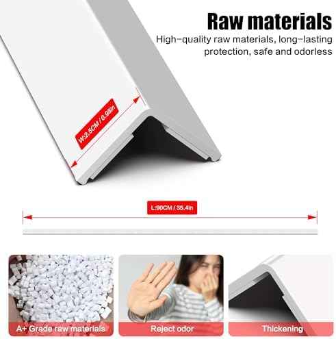 ‎Frychee Wall Corner Protector, Walls Edge Protector，Self-Adhesive Wall Corner Guards,PVC Double Side Edge Protector， Furniture Stairs Guard (2, 2.5x90cm/0.98x35.4in)