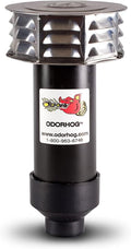 OdorHog Metal Cap Slip On Vent Stack Pipe Filter 1.5" Black ABS, Removes by OdorHog-StoptheStink
