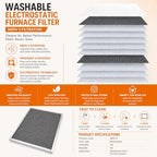 Washable Electrostatic Furnace Air Filter, (MERV 5, 20" x 25" x 2") Reusable HVAC AC Filter with Aluminum Frame & Metal Mesh - Field & Pure