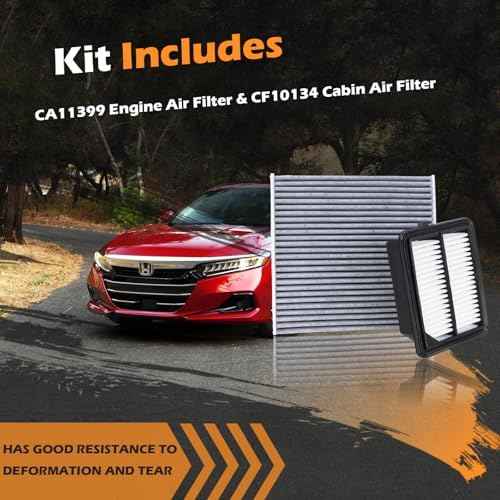 CA11399 Engine Air Filter & CF10134 Cabin Air Filter Fit for 2014-2015 2017-2022 Honda Accord L4 2.0L Hybrid