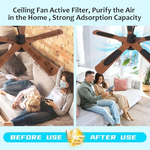 2026 Upgrade 10pcs Ceiling Fan Filters for Blades Easy-Stick Strong