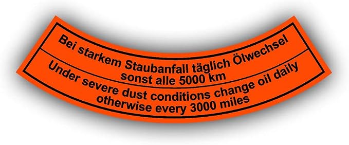 Beetle oil bath filter sticker oil bath engine air filter VW pot 13 x 4 cm # by Unknown