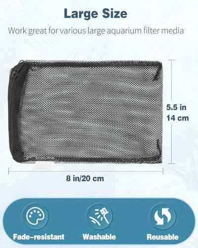 Pawfly 8 Pack Aquarium Filter Media Bags, Fish Tank Fine Mesh Bag with Plastic Zipper Aquarium Mesh Bag for Activated Carbon, Bio Filter Balls, Filter Stones, Ceramic Rings (8" x 5.5")