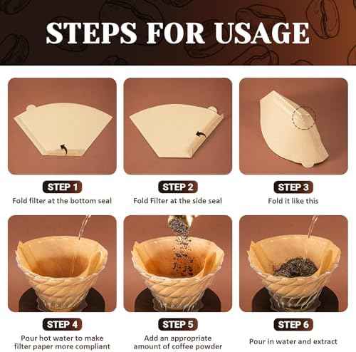 100 Count Coffee Filters #4, Premium Cone Coffee Filters 8-12 cup, Unbleached Natural Paper, Disposable Coffee Filters 4 Cone Paper for Pour Over and Drip Coffee Maker