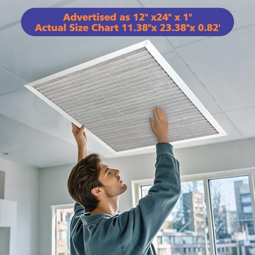 16x20x1 Reusable Air Filter,MERV 8 Electrostatic Aluminum AC/HVAC Furnace Filter,Washable Permanent Air Filters for Home/Office，Easy to Install, Fresher Air(Actual Size:15.5x19.75x0.82Inch) - Field & Pure