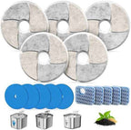 Cat Pet Water Fountain Filters, 5 Pack Replacement Filters Fit for Square 2.2L/73oz Automatic Pet Fountain, Diameter 4.1 Inch Filter with Triple Filtration System (5+5+5)