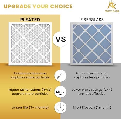 MervKing 16x20x1 Air Filter Actual Size: 15.7" x 19.7" x 0.75" MERV 11 MPR 1000-1200 | MADE IN USA | 12-Pack | Pleated HVAC AC Furnace Replacement
