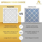 MervKing 16x20x1 Air Filter Actual Size: 15.7" x 19.7" x 0.75" MERV 8 MPR 600-700 | MADE IN USA | 2-Pack | Pleated HVAC AC Furnace Replacement