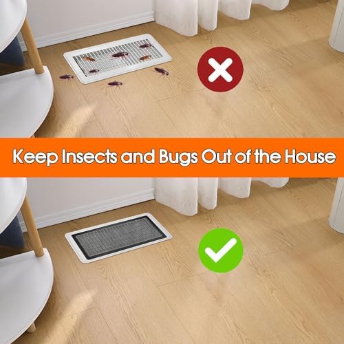 Floor Register Vent Cover, 4"x10" Magnetic Air Vent Screen Mesh Covers