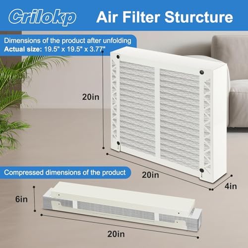 2 Pack 310 Replacement Filter Compatible with AprilAire Whole House Air Purifiers Model 1310 2310 3310 4300,Size:20x20x4(19.5" x 19.5" x 3.77") MERV 11 Pleated HVAC AC Furnace Filter - Field & Pure