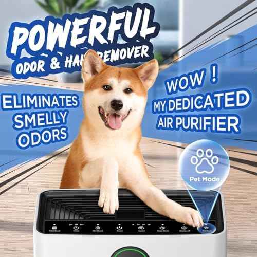 Air Purifiers for Home Large Room up to 2200sq.ft, MOOKA Air purifier for Home Pets with Washable Filter, PM 2.5 Display Air Quality Sensor Air Cleaner for Bedroom, Dorm room, Pets, Office PR1 (White)