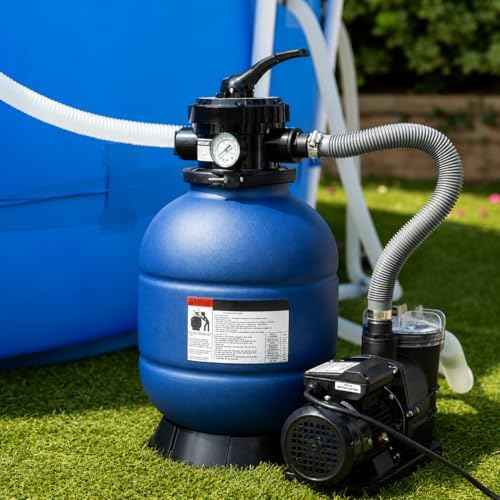 XtremepowerUS 13" Sand Filter Above Ground Pools Pump 2400GPH 4-Way Valve Swimming Pool with Pool Pump 10,000GAL Capacity