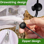 7.8 x 7.8 ft Large Fruit Tree Netting Cover with Zipper and Drawstring,Garden Insect Netting Plant Cover Transparent Bird Plant Barrier Flower Fruit Mesh Screen for Preventing Deer Squirrel Bugs - Field & Pure