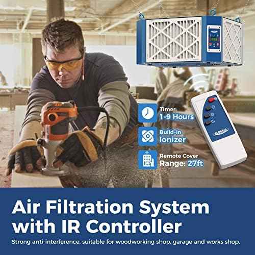 ALORAIR 360 degree Intake Air Filtration System - (1050/1350 CFM) with Strong Vortex Fan, Built-in Ionizer, Shop Dust Collector for Woodworking Shop, Garage Works Shop, Purecare 1350IG