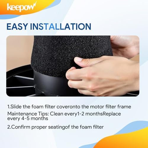 6 Pack VFF21 Foam Filters Compatible with Vacmaster Wet Dry Vacuum - Field & Pure