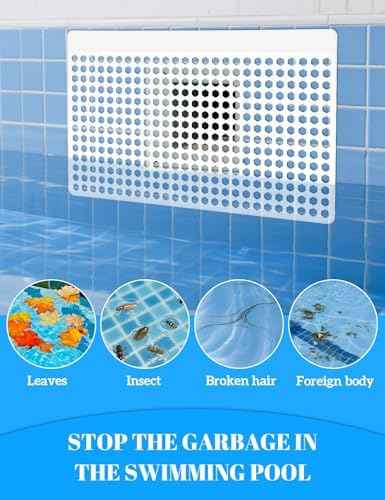 Pool Skimmer Guard Kit – Leaf Skimmer Catcher Shield with Elastic Rope & Telescopic Rod – Fits All Inground & Above Ground Pools – Rust-Proof Net Cover to Prevent Debris & Blockage – Easy Assembly