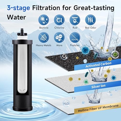 IceJoy Ultra-Filtration Gravity Water Filter System, Stainless Steel