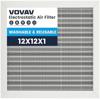 12x12x1 Air Filter-MERV 8, Washable & Reusable Electrostatic Air