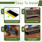 10 Pcs 4 x 10 Inch Floor Register Cover Trap, Floor Vent Filters Screen Floor Air Vent Mesh Net Trap Keeps Bugs, Coins, Pet Hair, Food Out (Black)