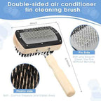Boao 3 Pcs Ac Coil Cleaner Brush Fin Comb Double Sided Refrigerator Air Conditioner Evaporator Condenser Coil Stainless Steel Mini Split Brush Cleaning Kit HVAC Straightener for Ac Unit