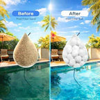 3.1 Lbs Pool Filter Balls for Sand Filter, Eco-Friendly Filter Balls Replace 100 lbs Pool Filter Sand, Lightweight and Reusable Fiber Ball, Pool Filter Media Balls for Swimming Pool