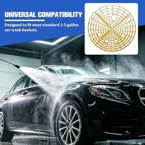 2PCS Car Wash Bucket Insert Grit Trap, 9.2" Vehicle Wash Cleaning Filter Grit Trap Dirt Guard, Auto Detailing Dirt Collector Insert Tool for 12" Diameter Bucket, Universal Fit (Yellow)