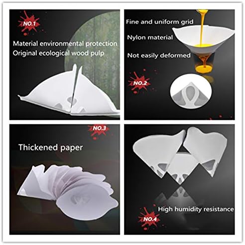 200PCS Paper Paint Strainers with 100 m Filter Tips and 1 PCS Stretch