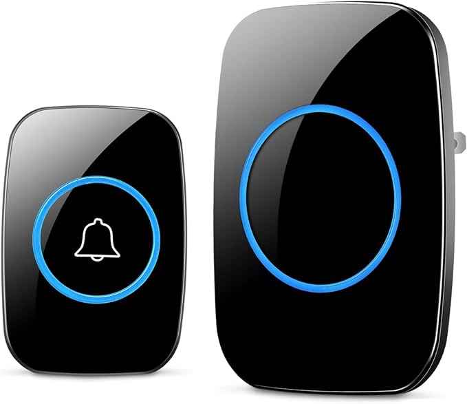 Wireless Doorbell, Waterproof Door Bell Kit, Distinguish Front and Rear Doors