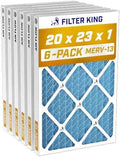 Filter King 20x23x1 Air Filter MERV 13, AC Furnace Filters (6-Pack)