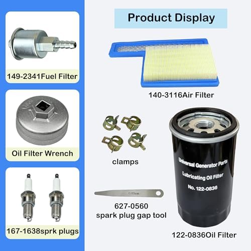 Tune Up Kit for Onan RV QG 5500 7000 Generator Marquis Gold Platinum EF/HGJAA/HGJAB/HGJA - with 149-2341, 140-3116, 122-0836 & 167-1638 Filters & Tools - Field & Pure