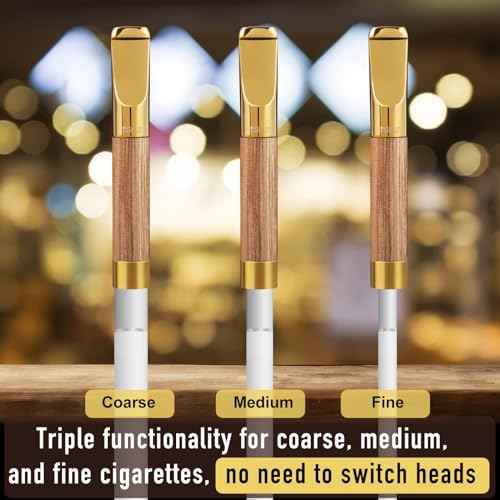 Reusable Washable Cigarette Filter Tips Mouthpiece Handcrafted Solid Wood Metal Smoking Cigarette Filter Never Fade Suitable for Coarse Fine Medium Birthdays Christmas Father Day Gift (Rosewood)