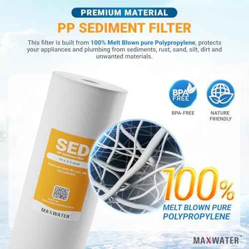 10" BB Iron Buster Filter Set (3-pack) for Whole House Water Filtration Systems w/ 10" x 4.5" Sediment, Iron Manganese Reduction, CTO Carbon Block Water Filters