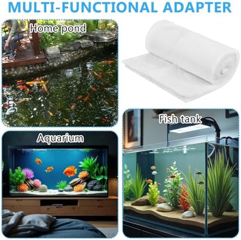 18" x 72" x 1" Thick Pond Filter Pad, High Density Pond Filter Media Roll, Cut-to-Size Aquarium Filter Sponge for Koi Ponds, Outdoor Ponds, Fish Tanks & Waterfall Filter - Field & Pure