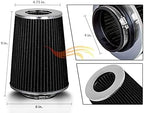 BLACK 4" 102 mm Inlet Truck Air Cone Replacement Performance Washable Clamp-On - Image 3