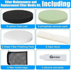 30pcs FX4 Canister Filter Media Replacement Kit Compatible with Fluval Fx4 Fx5 Fx6 Include Carbon Foam Filter Pads, Foam Block,Aquarium Maintenance Quick Clear/Water Polishing Pads