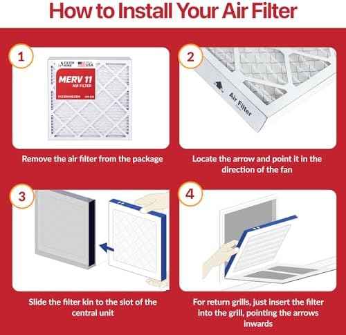 Filter King 21x23.25x1 Air Filter MERV 11, AC Furnace Filters (6-Pack)