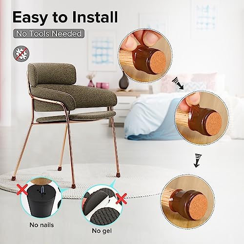 24PCS Upgraded Silicone Chair Leg Floor Protectors for Hardwood
