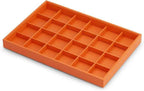 Oirlv Luxury Leather Ring Tray 24 Grid Jewelry Drawer Organizer Stackable