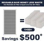 12x24x1 Reusable Air Filter, Electrostatic, Washable Lasts a Lifetime, Breathe Fresher Air in Home and Office HVAC AC Furnace Systems, Merv 8 (Actual Size: 11.38x23.38x0.82 Inch)