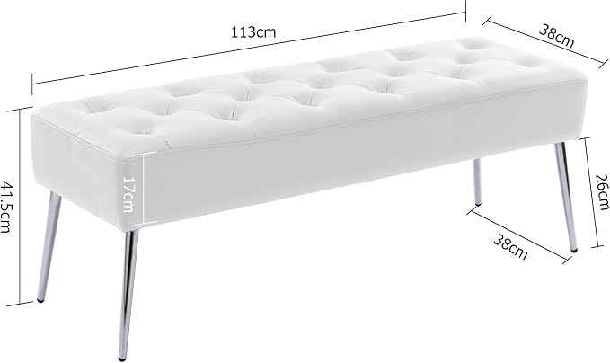 DUHOME Button-Tufted Ottoman Bench, Upholstered Footrest Stool Rectangular