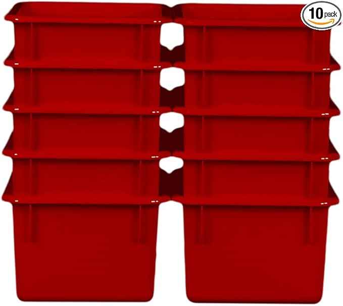 Wood Designs Cubby Storage Bin, Heavy Duty Plastic Containers