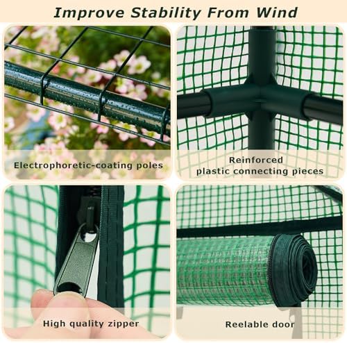 Purlyu Mini Greenhouse for Indoor Outdoor, Small Plastic Plant Green