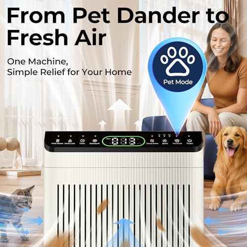 Air Purifiers for Home Pets Up to 2200Ft² Pre-Filter Washable, Ivory