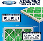 10X10x1 MERV 13 Air Filters, 6-Pack, Actual Size: 9.70" x 9.70" x