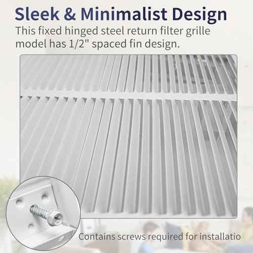 Howeall 25"W x 20"H [Duct Opening Size] Steel Return Air Filter Grille - Removable Face/Door for 1 inch Filters -HVAC Vent Cover Grill - White [Outer Dimensions: 27 5/8"W X 22 5/8"H]