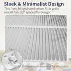Howeall 25"W x 20"H [Duct Opening Size] Steel Return Air Filter Grille - Removable Face/Door for 1 inch Filters -HVAC Vent Cover Grill - White [Outer Dimensions: 27 5/8"W X 22 5/8"H]