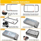 Large Sturdy Under Bed Storage with Wheels, 2 Pack 50L Rolling