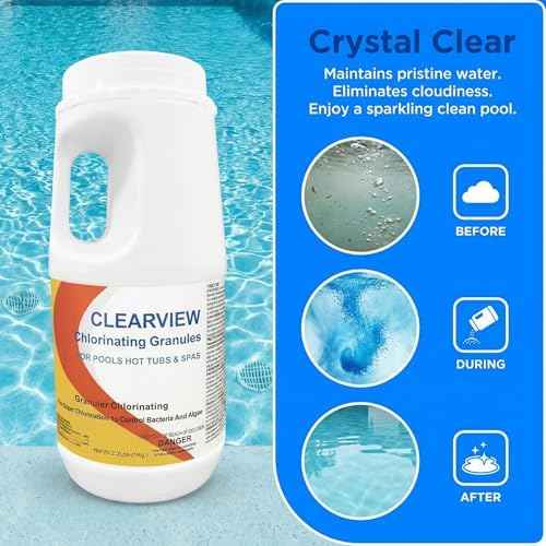 ClearView Calcium-Free Quick Dissolving Chlorine Granules for Spas, 2.2 Lbs