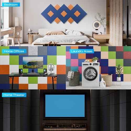 22 Pack Self-Adhesive Sound Proof Foam Panels for Walls 12"x12"x0.4" Fabric